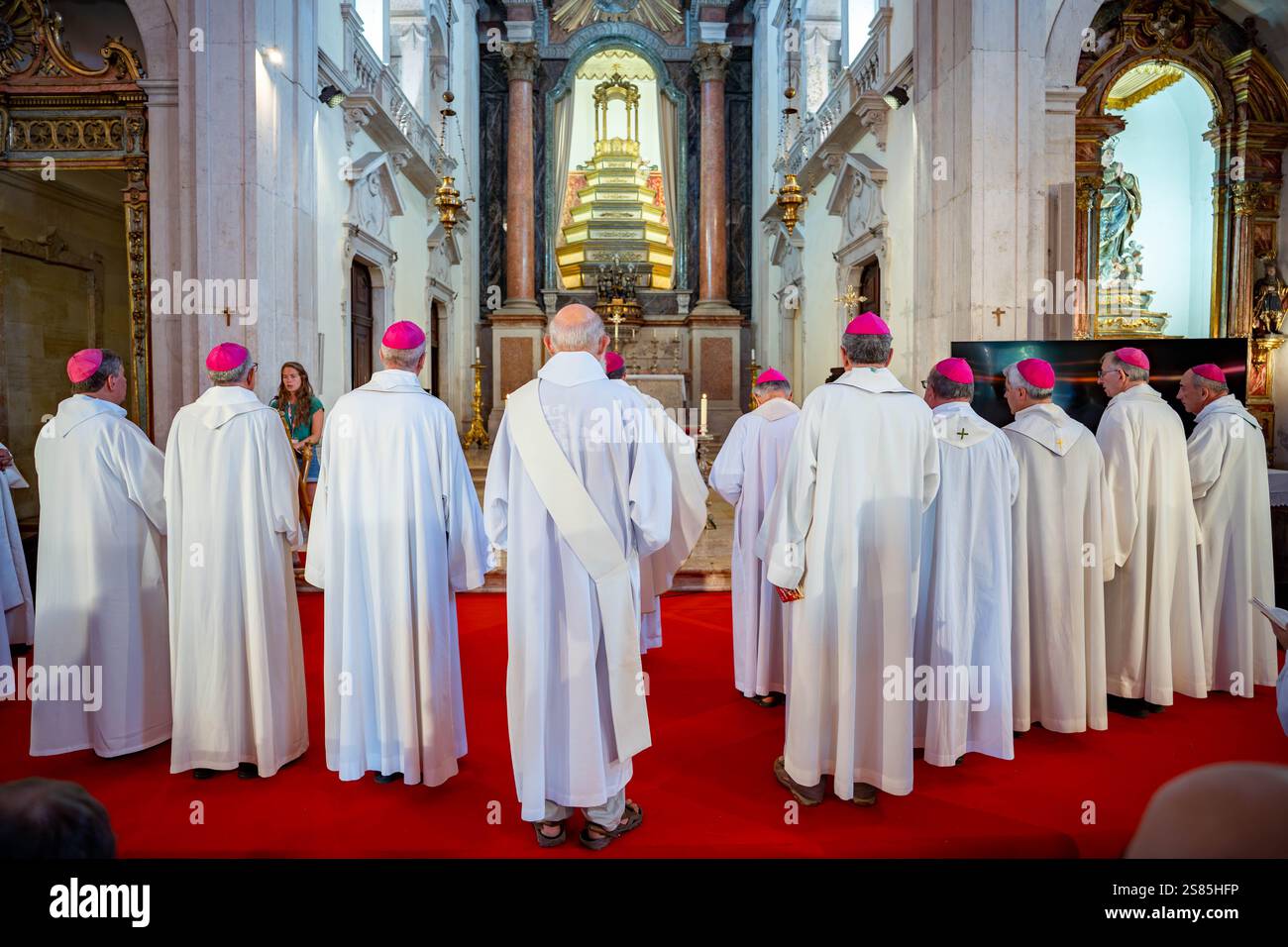 Weltjugendtag 2023, Abfahrtsmesse vom französischen Hauptquartier in Lissabon, Portugal Stockfoto
