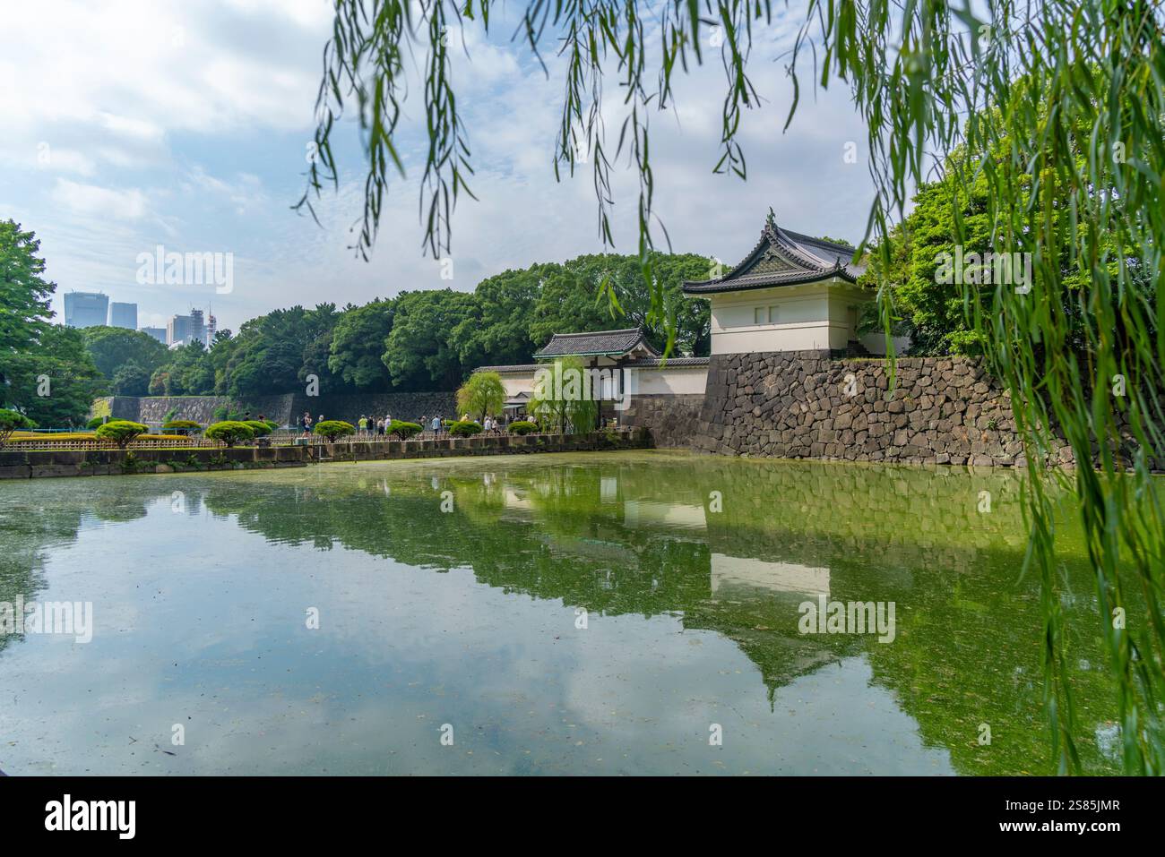 Blick auf den OTE-bori-Graben, die östlichen Gärten des Kaiserpalastes, an einem sonnigen Tag, Chiyoda, Tokio, Honshu, Japan Stockfoto