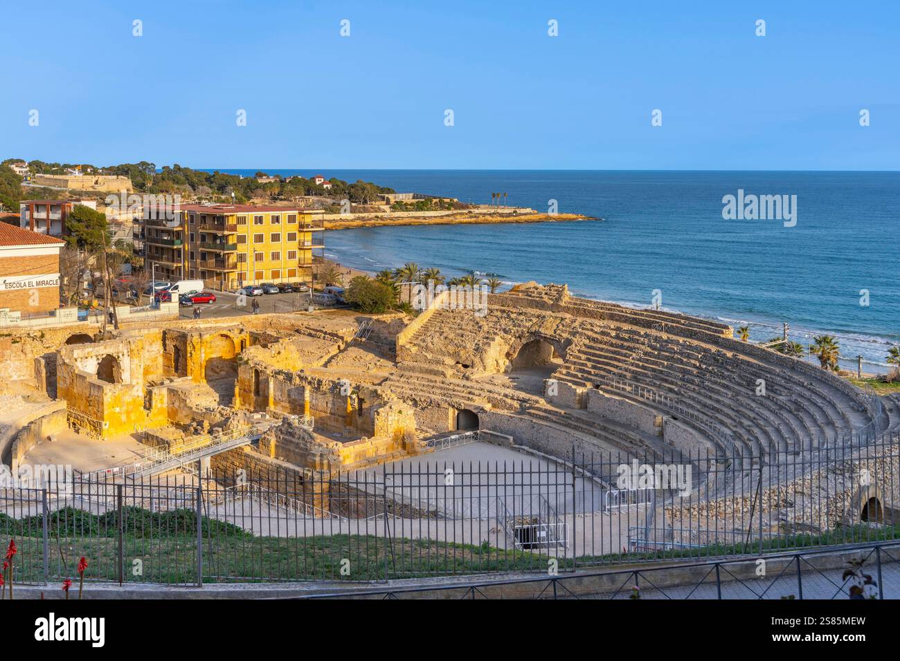 Römisches Amphitheater, Tarraco, UNESCO, Tarragona, Katalonien, Spanien Stockfoto
