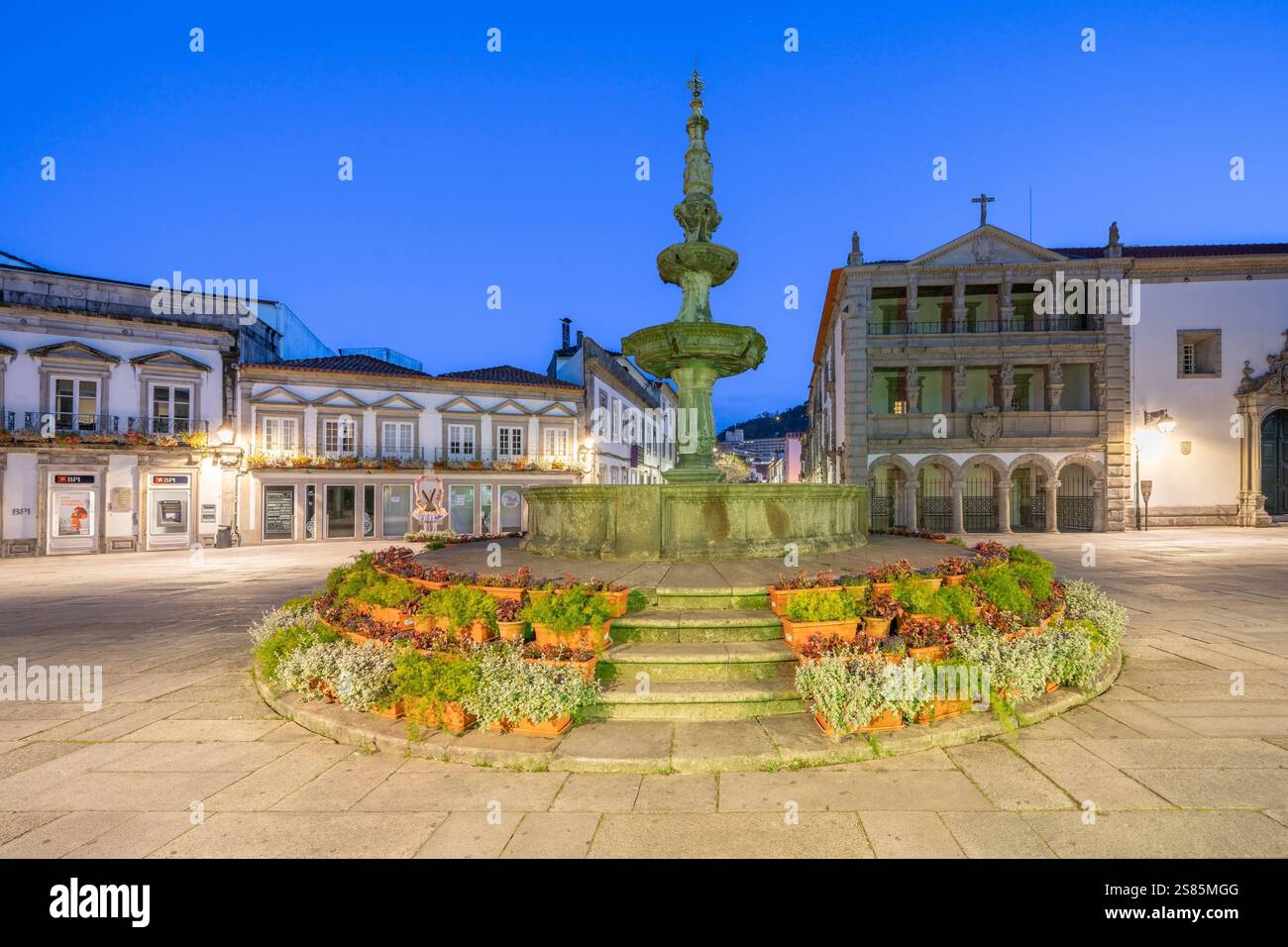 Praca da Republica (Platz der Republik), Viana do Castelo, Minho-Lima, Norte, Portugal Stockfoto