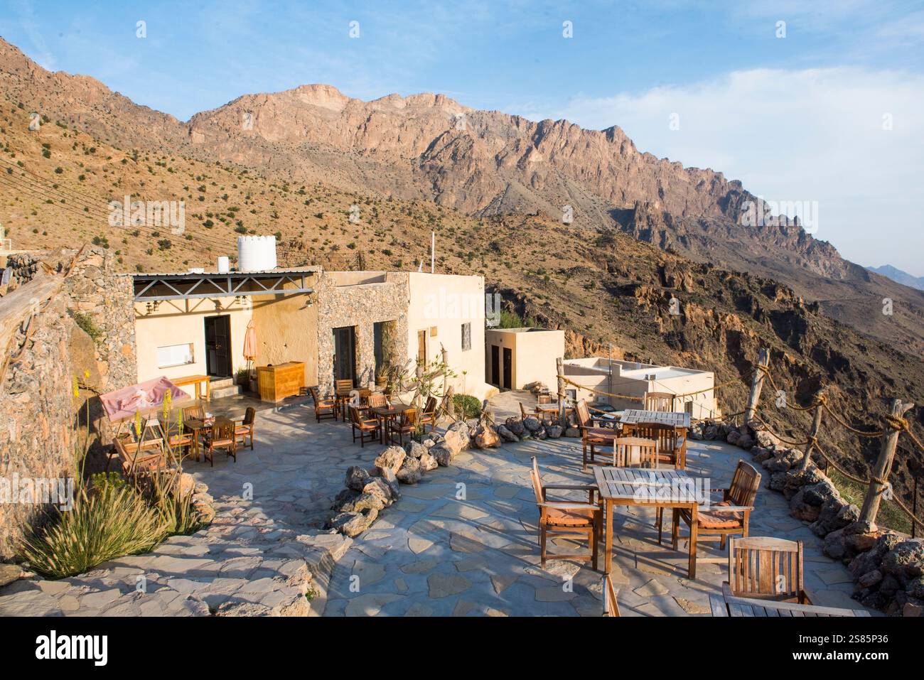 Sama Wakan Heritage Hotel, Wakan Village, Western Hajar Mountains, South Batinah und Al Dakhiliyah Governorates, Oman, Arabische Halbinsel Stockfoto