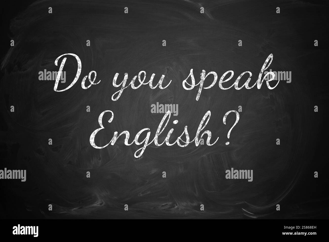 Sprechen Sie Englisch? Text auf schwarzem Schwarzen Brett. Sprachkurs Stockfoto