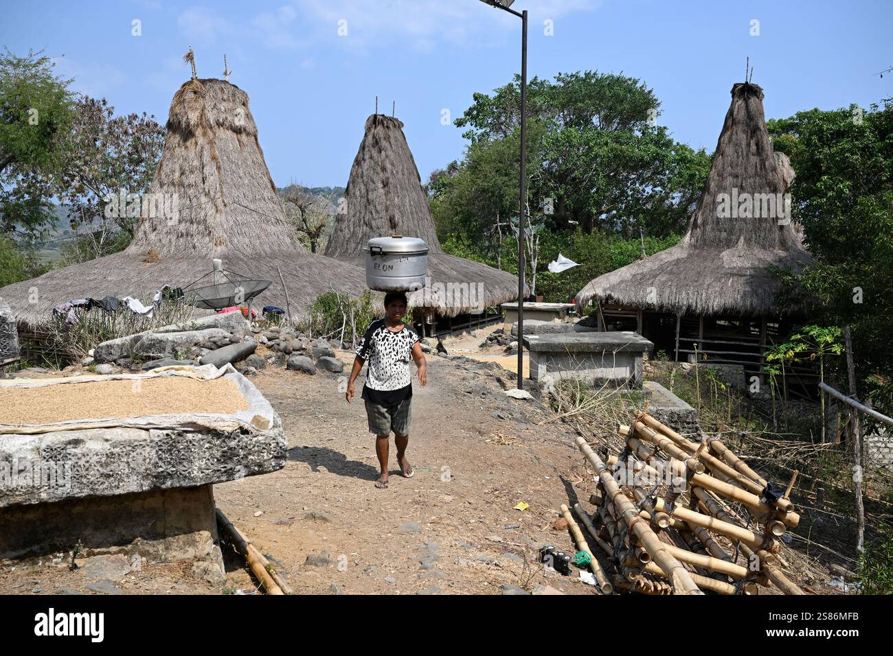 Tarung traditionelles Dorf auf Ostsumba, Indonesien. Stockfoto