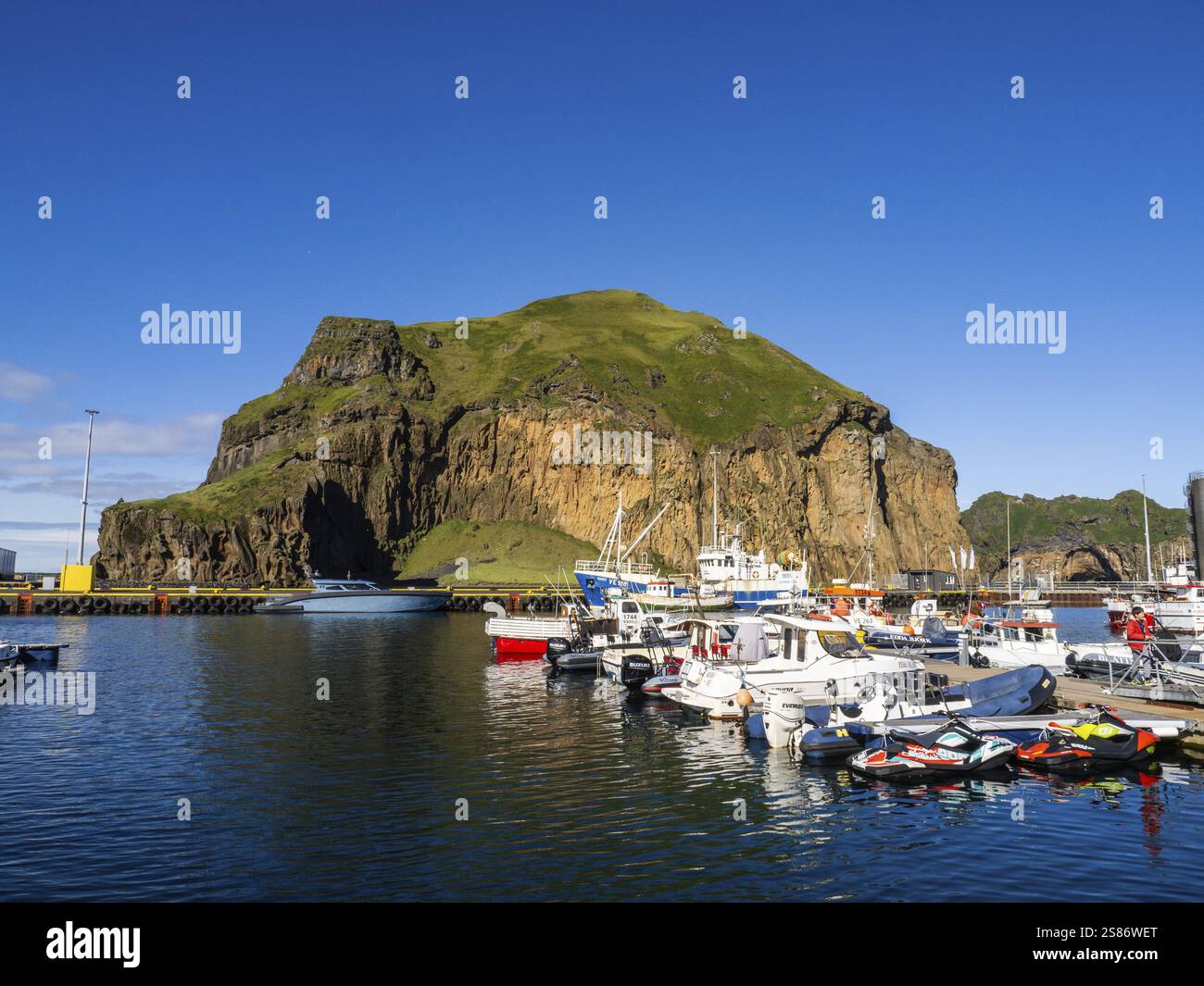 Trawler, Boote im Hafen, Heimaey, Westman-Inseln, SuÃ urland oder Südisland, Island, Europa Stockfoto