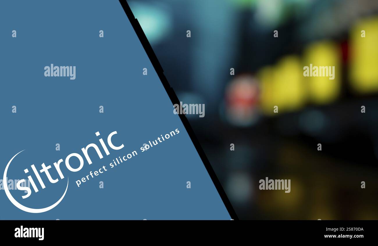 Dhaka, Bangladesch - Siltronic AG Logo wird auf dem Smartphone angezeigt. Ist ein Hersteller von Wafern aus Silizium, einem modernen Mikro- und Nanotechnologieunternehmen Stockfoto