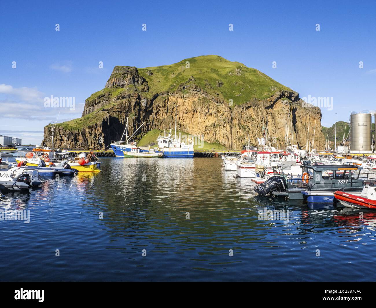 Trawler, Boote im Hafen, Heimaey, Westman-Inseln, SuÃ urland oder Südisland, Island, Europa Stockfoto
