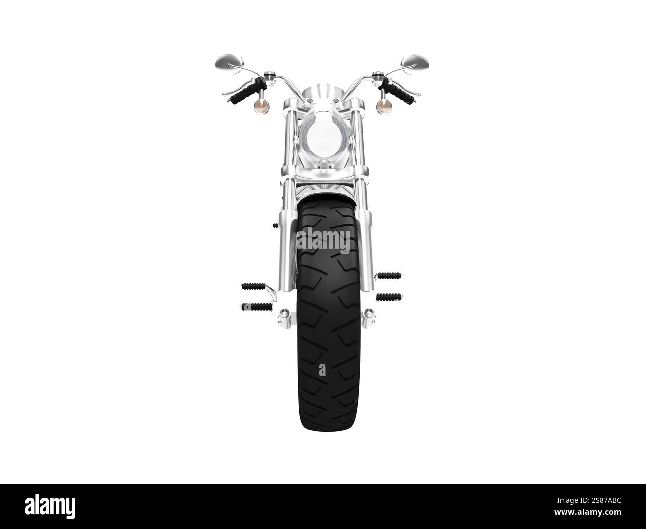 Isoliertes Motorrad auf weißem Hintergrund Stockfoto