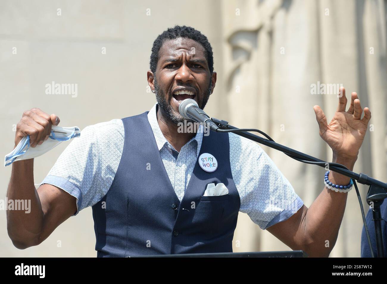 Jumaane Williams besuchte am 4. Juni 2019 den Memorial Service für George Floyd im Cadman Plaza Park Brooklyn in New York City Stockfoto