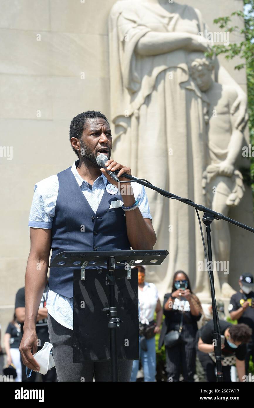 Jumaane Williams besuchte am 4. Juni 2019 den Memorial Service für George Floyd im Cadman Plaza Park Brooklyn in New York City Stockfoto