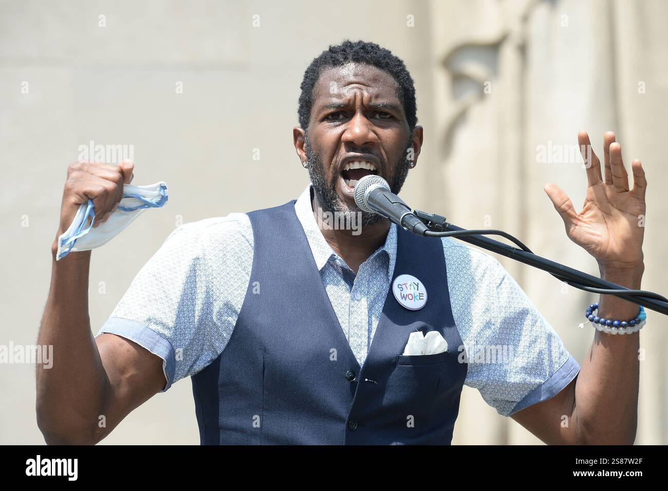 Jumaane Williams besuchte am 4. Juni 2019 den Memorial Service für George Floyd im Cadman Plaza Park Brooklyn in New York City Stockfoto