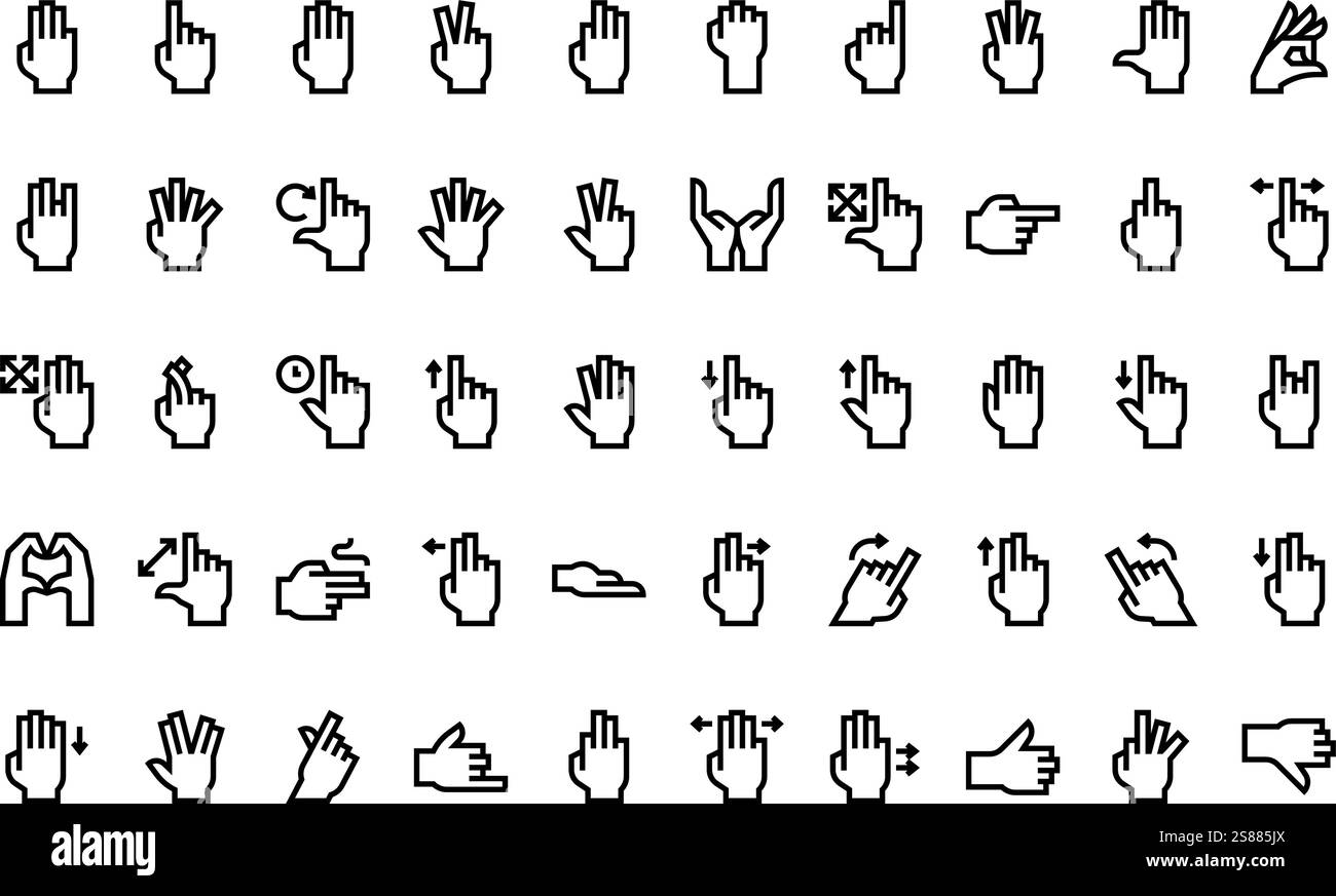 Hochwertige Sammlung von Vektorsymbolen mit editierbarer Kontur. Ideal für professionelle und kreative Projekte Stock Vektor