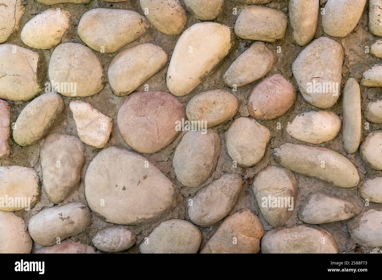 Nahaufnahme von Stein weißen Ziegelsteinmauern Texturen Hintergrund Stockfoto