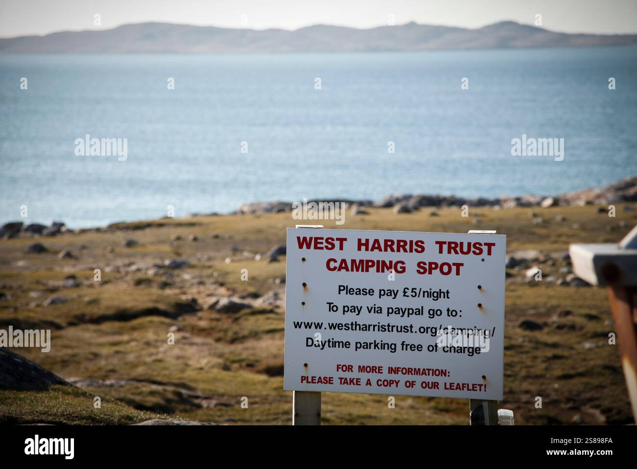 Campingschein auf der Isle of Harris Stockfoto