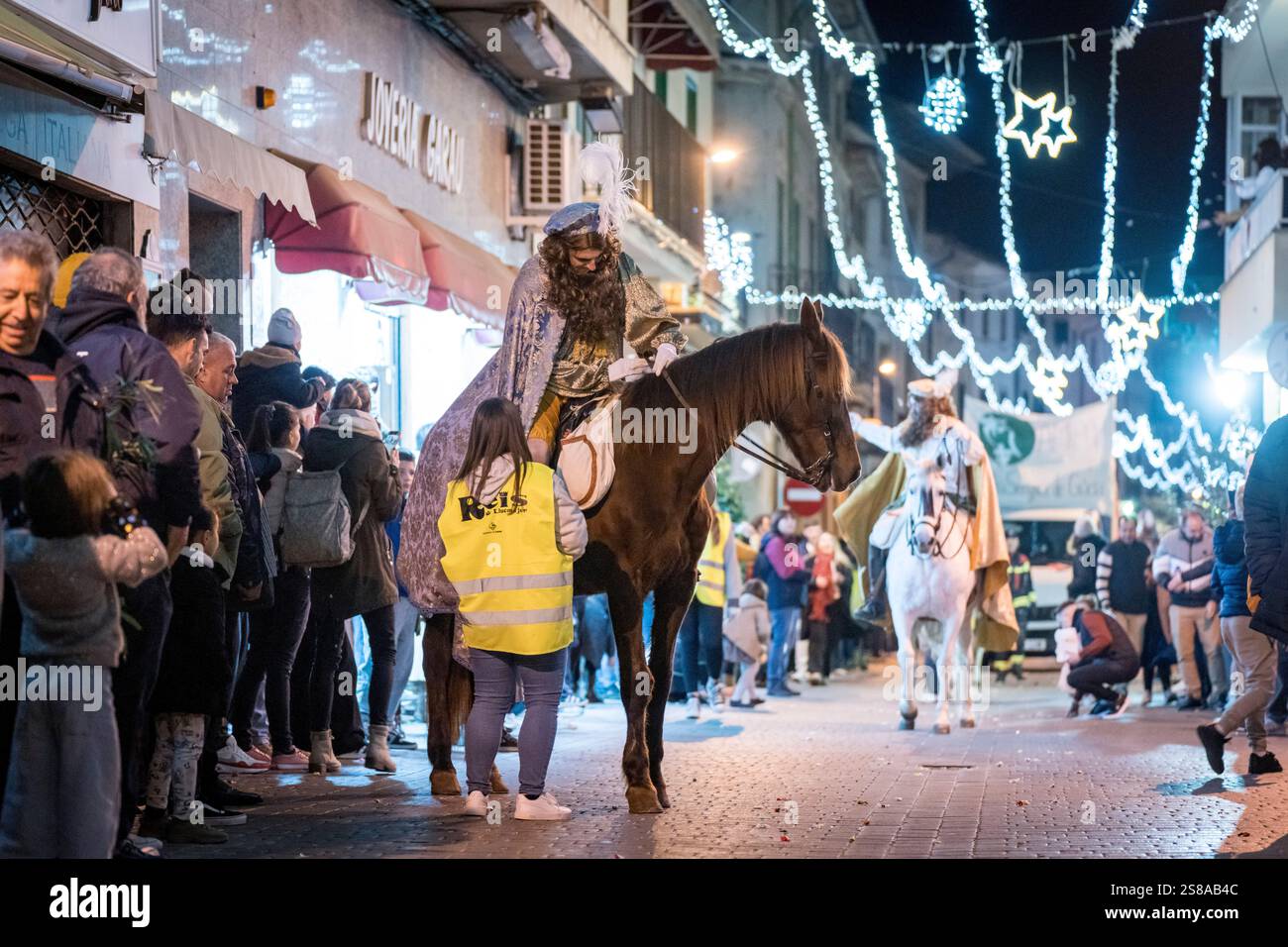 Parade der drei Weisen, Llucmajor, Mallorca, Balearen, Spanien. Stockfoto