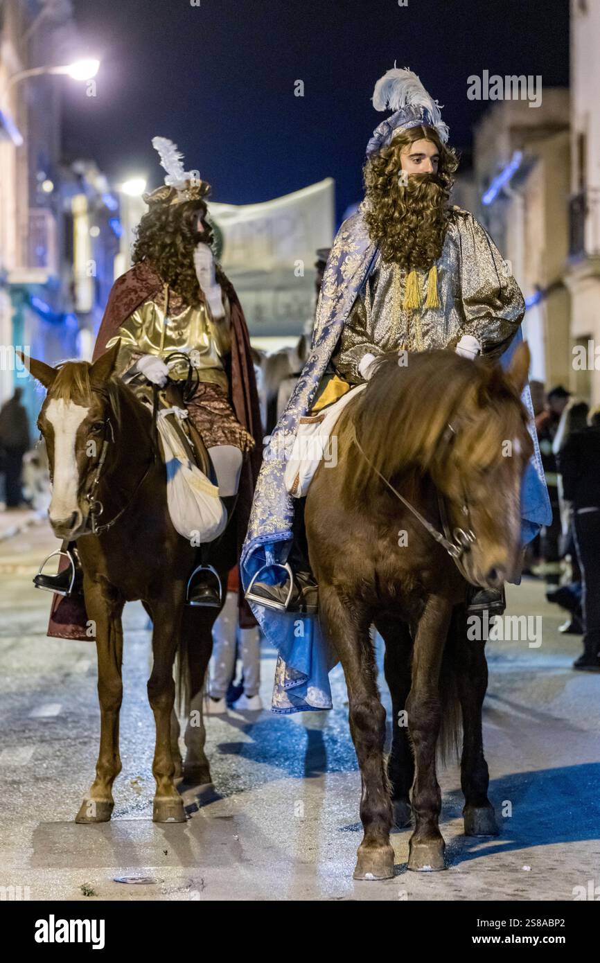 Parade der drei Weisen, Llucmajor, Mallorca, Balearen, Spanien. Stockfoto