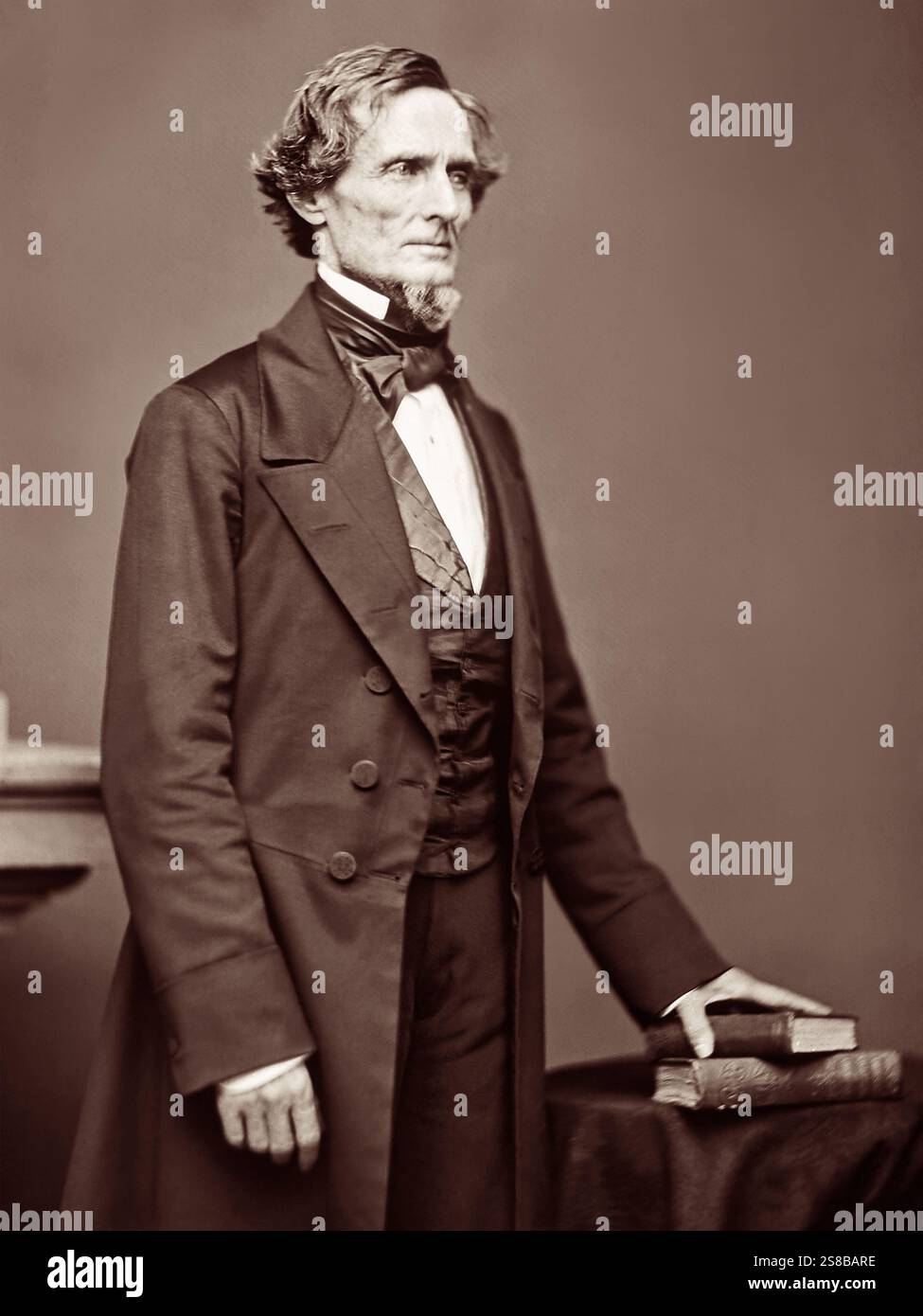Jefferson Davis (1808–1889), US-amerikanischer Politiker und erster (und einziger) Präsident der Konföderierten Staaten von Amerika während des Amerikanischen Bürgerkriegs. Stockfoto