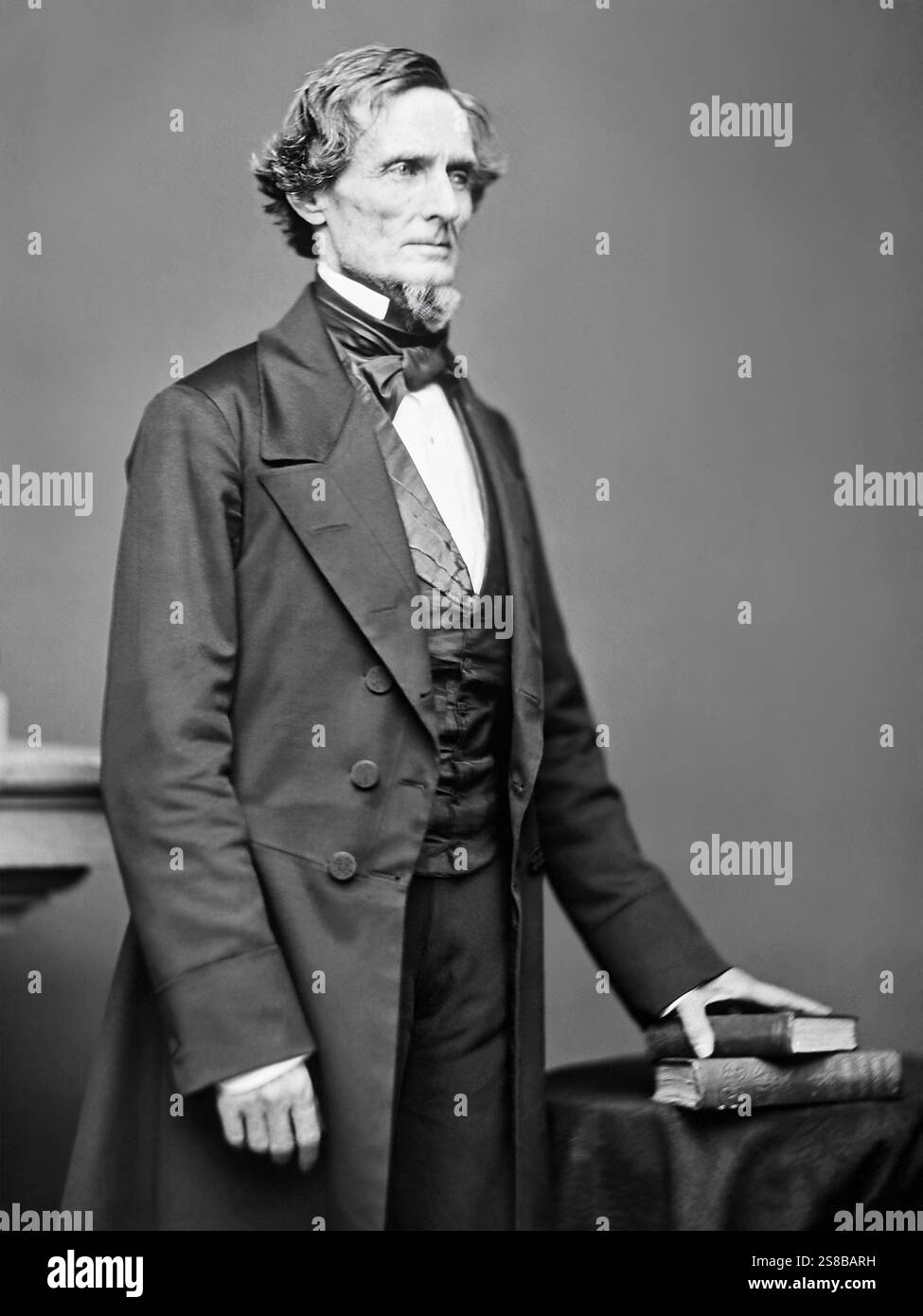 Jefferson Davis (1808–1889), US-amerikanischer Politiker und erster (und einziger) Präsident der Konföderierten Staaten von Amerika während des Amerikanischen Bürgerkriegs. Stockfoto