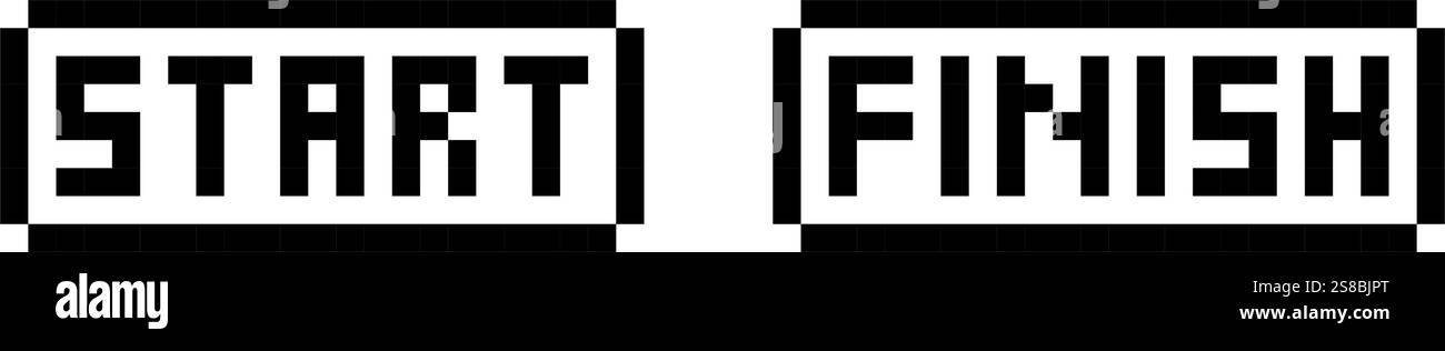 Pixel Game Buttons Symbol Pixel Art Stock Vektor