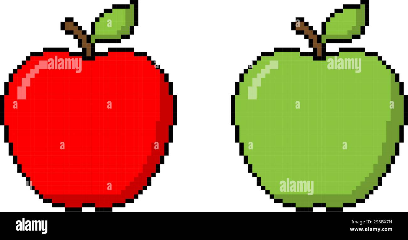 Einfaches Design mit dem Pixel-Symbol der Apfelfrucht Stock Vektor