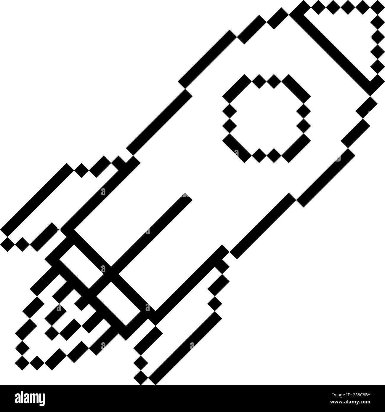 Rocket icn Pixel Art Vintage Illustration Stock Vektor