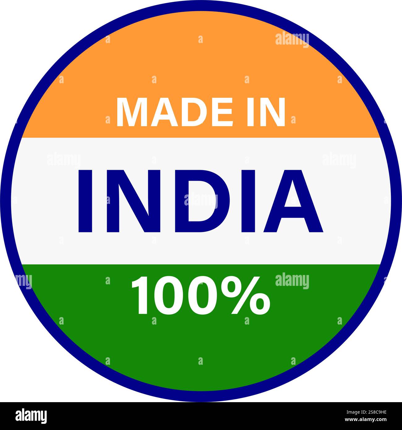 Made in India Sign Icon einfaches Design Stock Vektor
