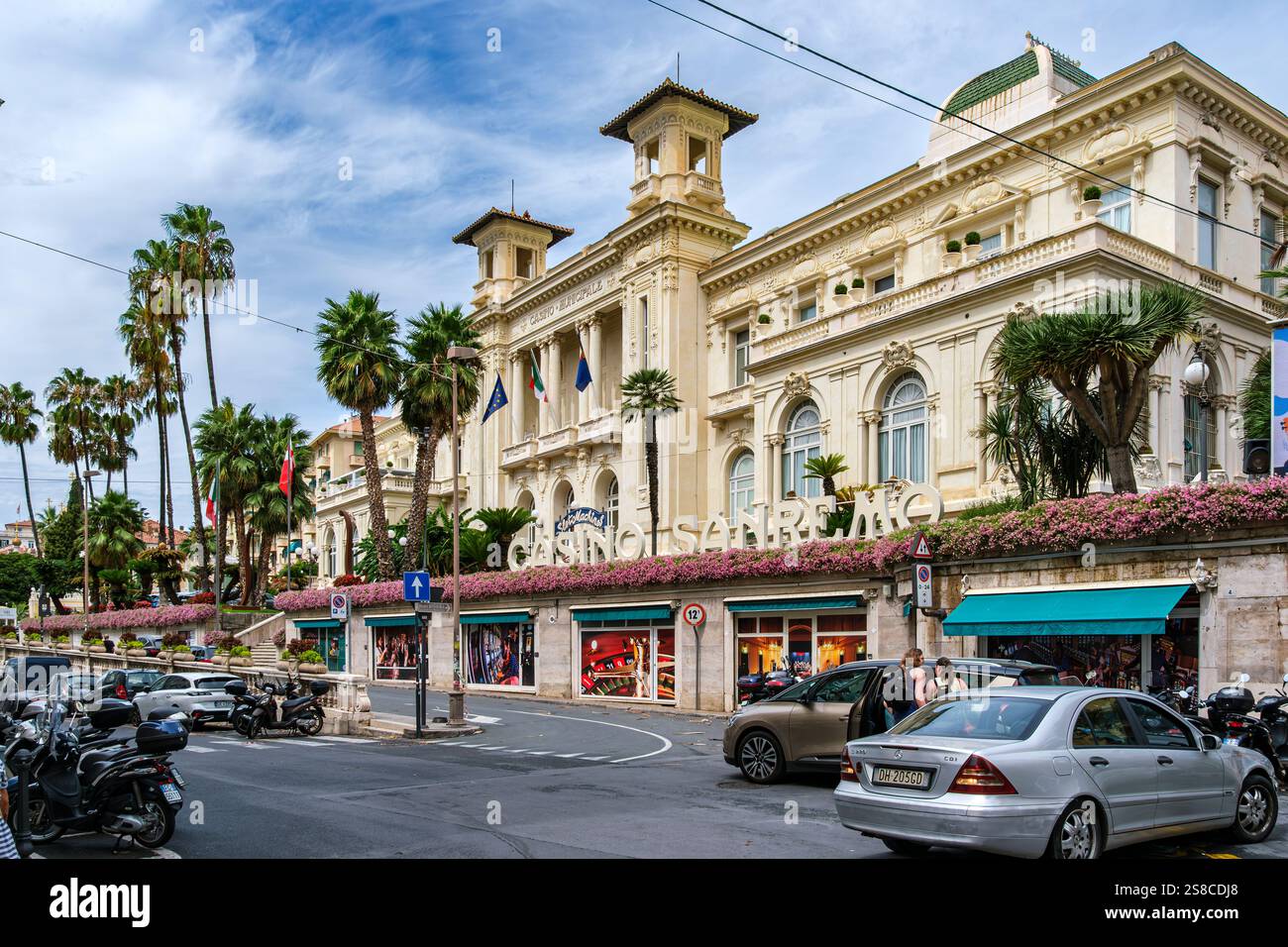 Außenansicht des Casino Sanremo in Sanremo, Provinz Imperia, Ligurien Italien, nur für redaktionelle Zwecke. Stockfoto