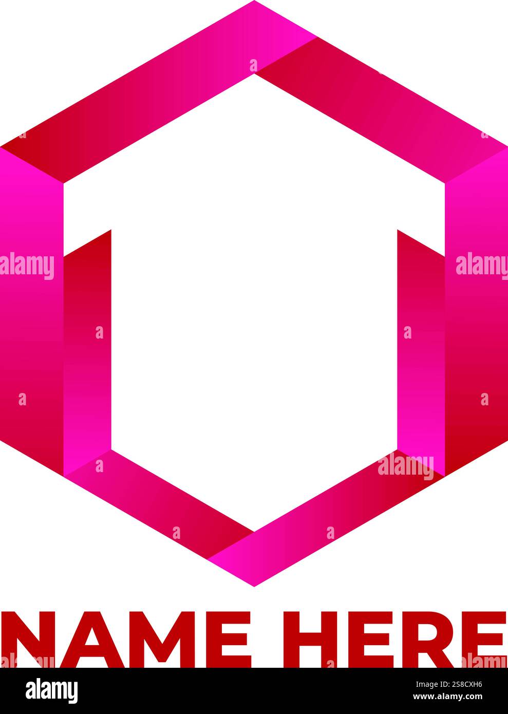 Modernes Rosafarbenes Und Rotes Logo Mit Farbverlauf Stock Vektor