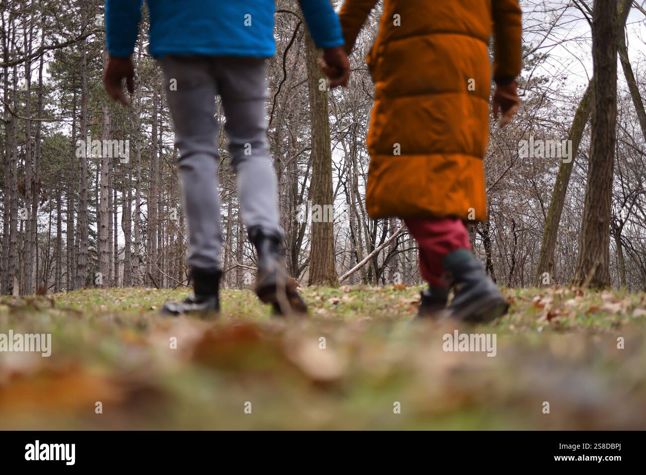 Ein verliebtes Paar während ihres Waldes Stockfoto