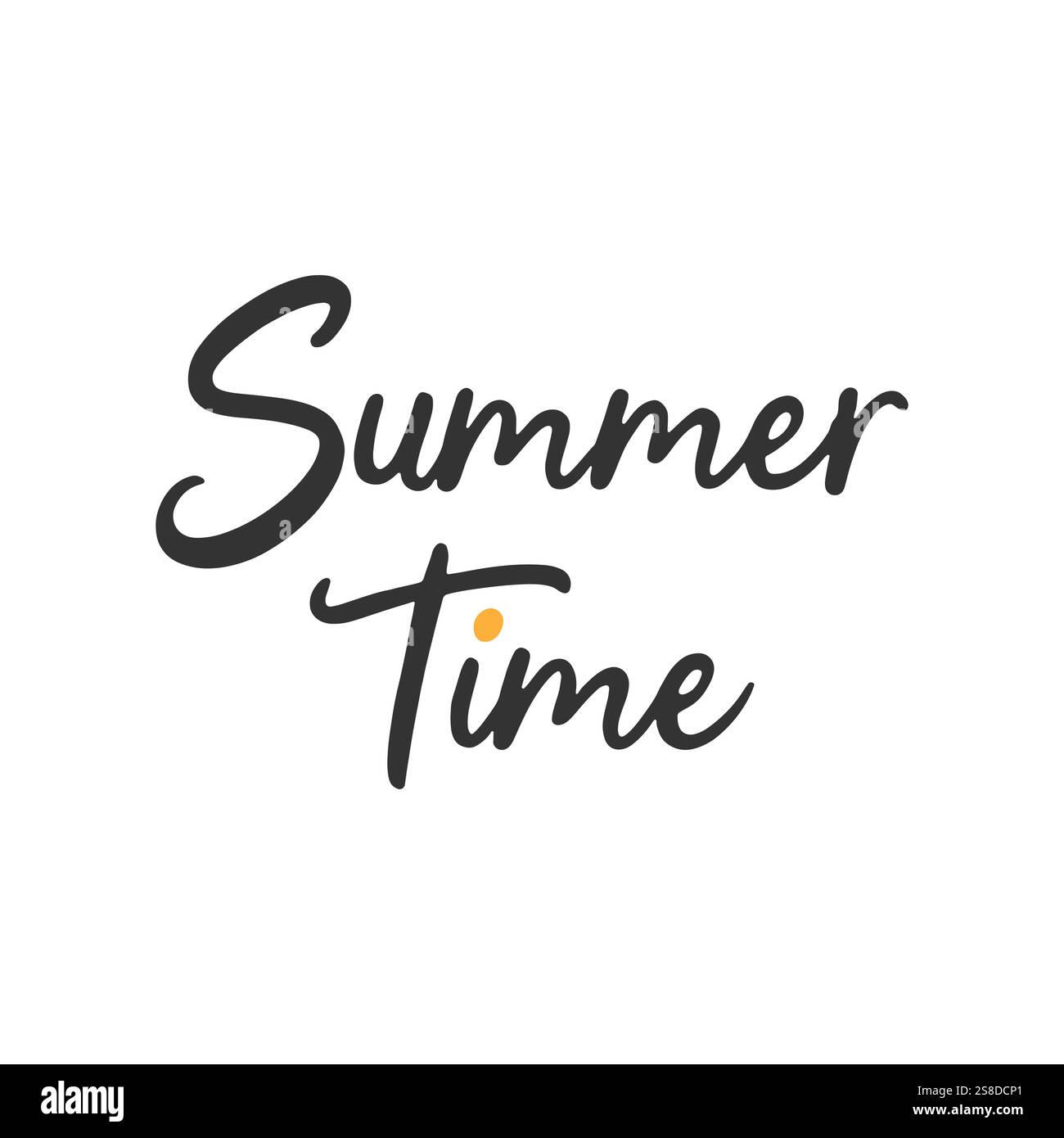 Sommerzeit Schriftzug, Inschrift, Text, Elementdesign, isoliert auf weißem Hintergrund. Vektorabbildung Stock Vektor