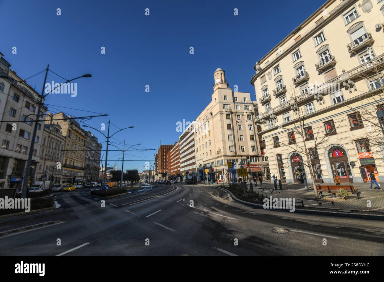 Stadtzentrum von Budapest: Karoly Boulevard, Ungarn Stockfoto