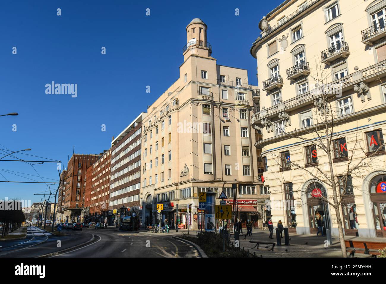 Stadtzentrum von Budapest: Karoly Boulevard, Ungarn Stockfoto
