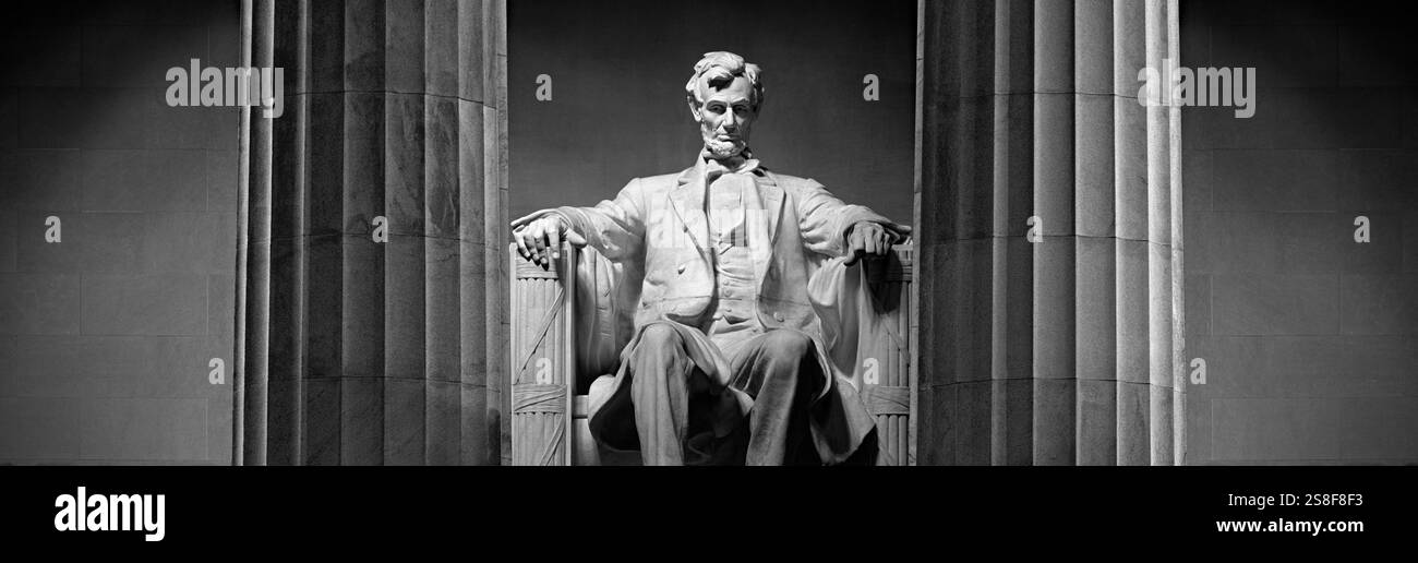 Statue von Abraham Lincoln Memorial, Lincoln Memorial, Washington DC, USA Stockfoto