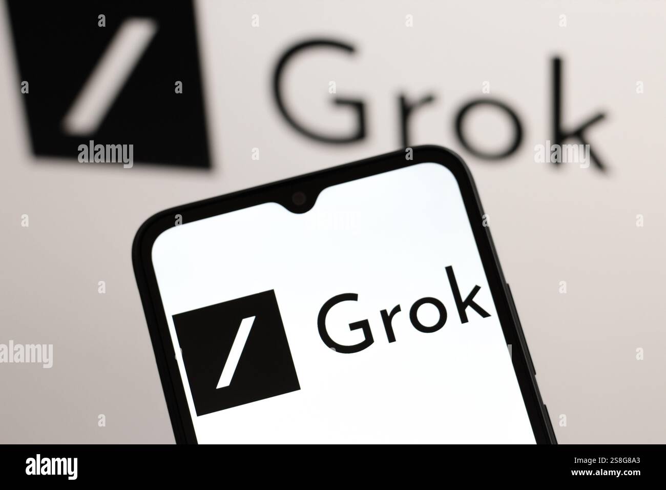 Kanada. Januar 2025. In dieser Abbildung wird das Grok-Logo auf einem Smartphone-Bildschirm angezeigt. (Credit Image: © Thomas Fuller/SOPA Images via ZUMA Press Wire) NUR REDAKTIONELLE VERWENDUNG! Nicht für kommerzielle ZWECKE! Stockfoto