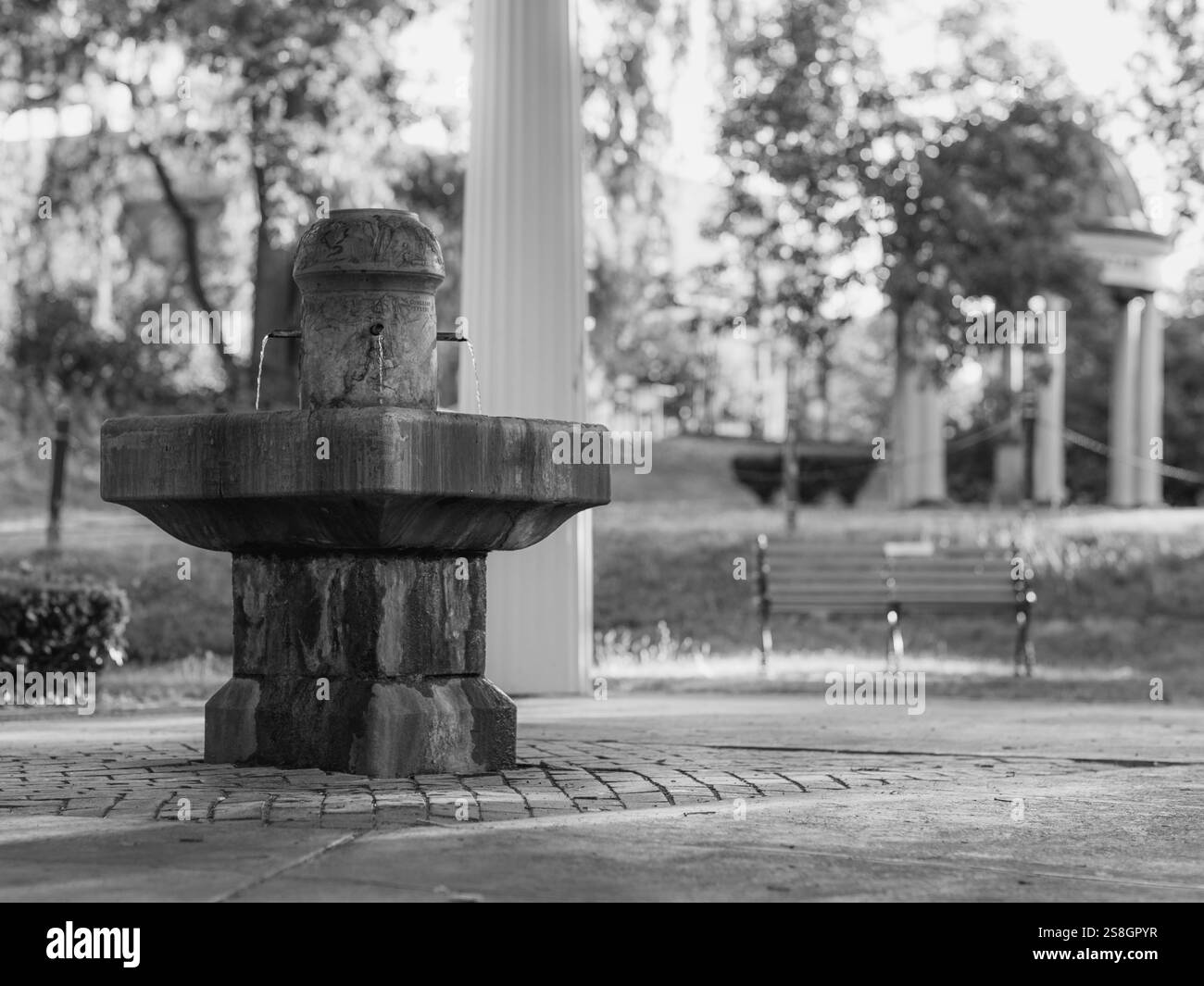 Congress Spring Historisches Kohlensäurehaltiges Wasser Saratoga Springs New York Congress Park Stockfoto