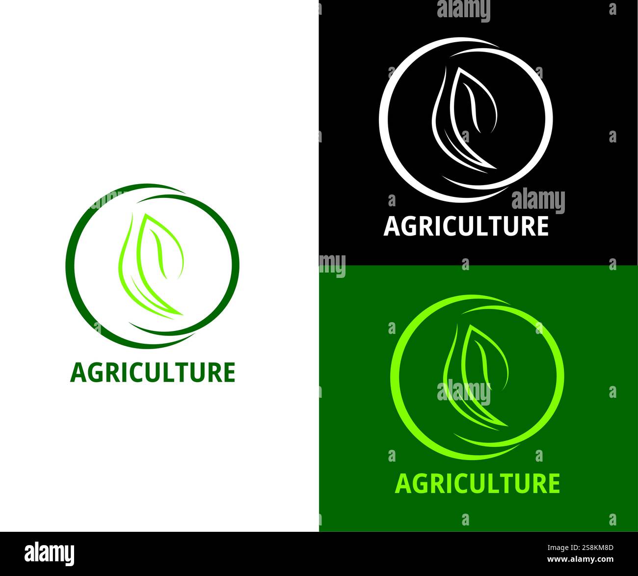 Emblem Landwirtschaft Blatt Logo, Landwirtschaft Blatt Logo, Landwirtschaft Kreis Logo, Vektor Illustration Stock Vektor