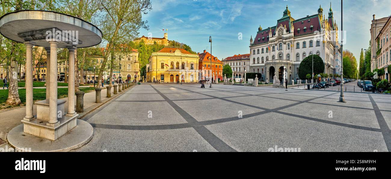 Kongressplatz, Ljubljana, Slowenien Stockfoto