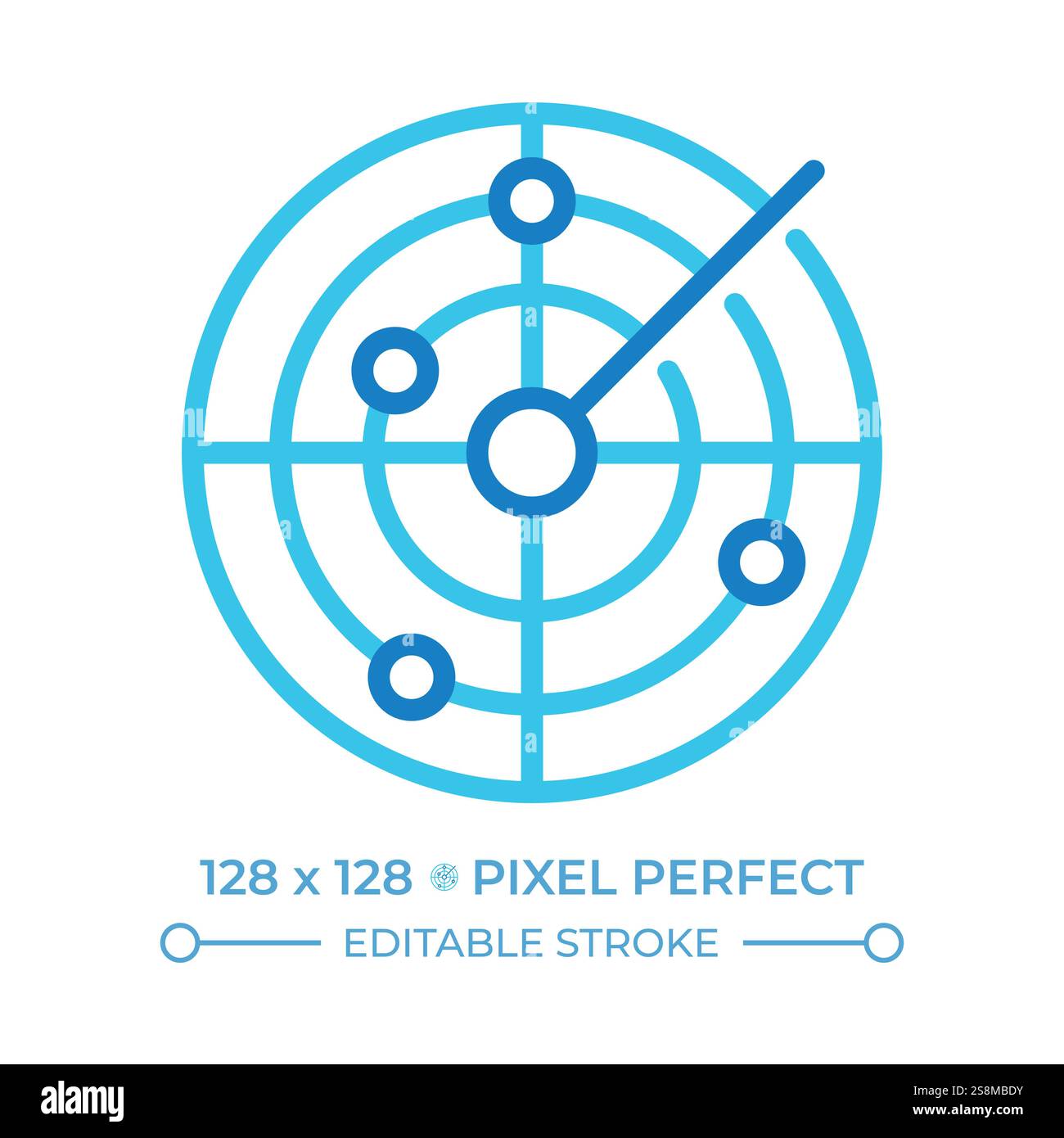 Symbol für zweifarbige Radarlinien Stock Vektor