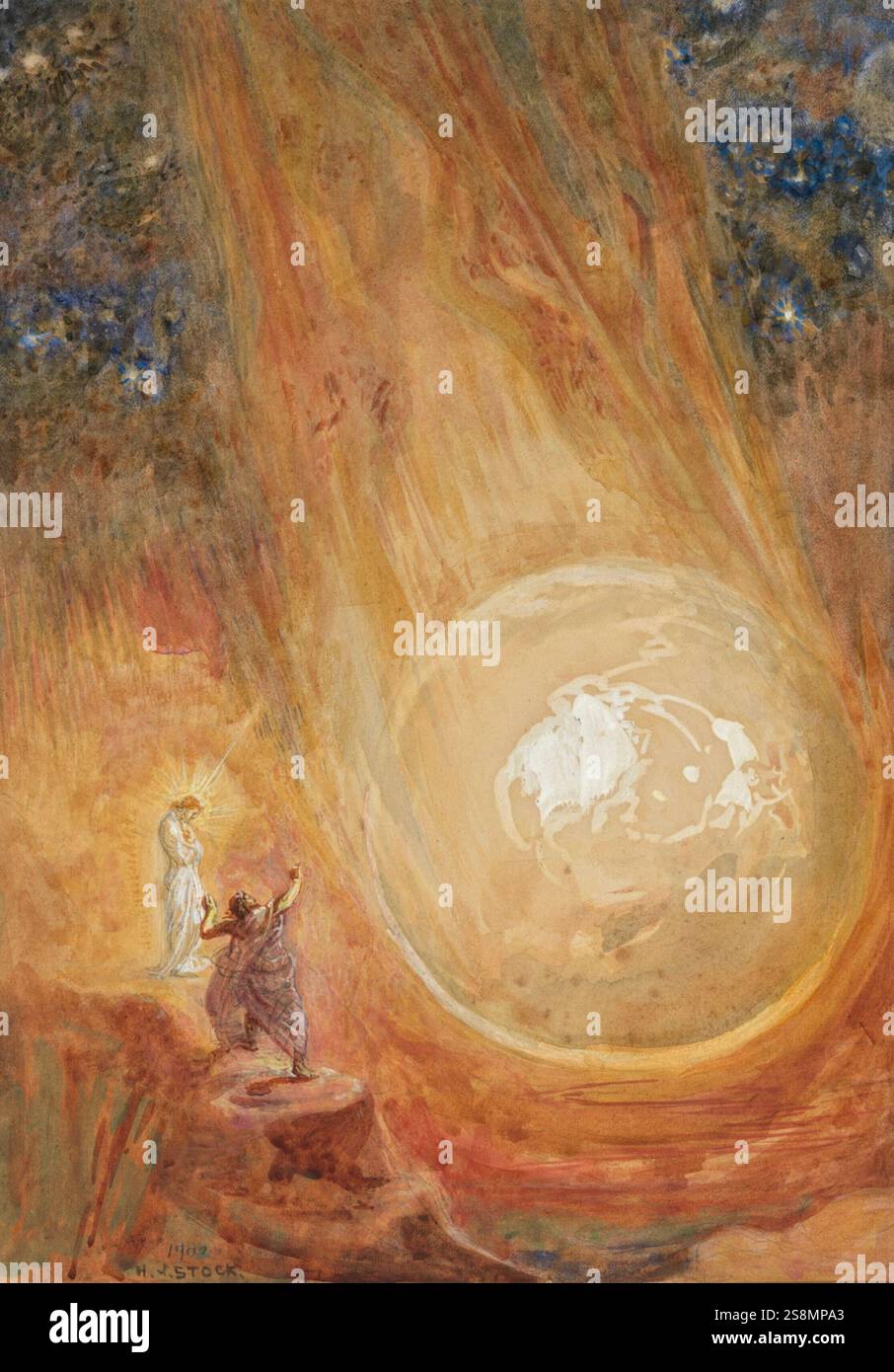 Henry John Stock - und ich sah einen Stern vom Himmel auf die Erde fallen (Offenbarung IX 1) - 1902 Stockfoto