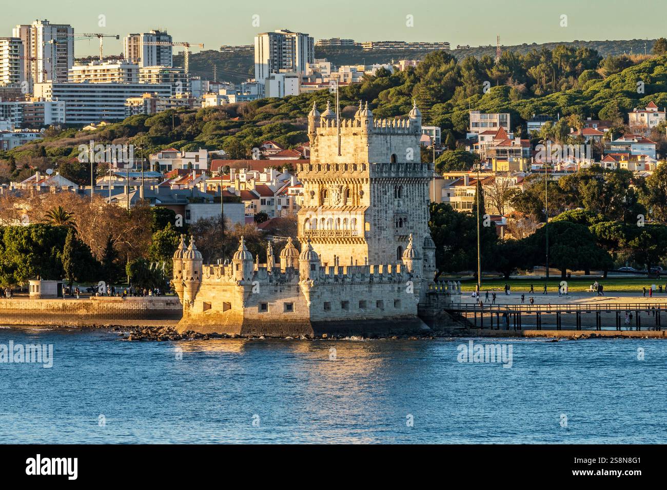 Turm von Belem an der Fluss Tagus Lissabon Portugal. Stockfoto