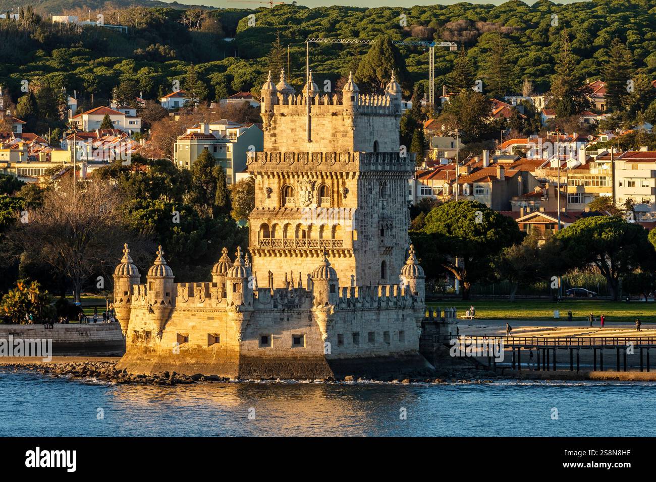 Turm von Belem an der Fluss Tagus Lissabon Portugal. Stockfoto