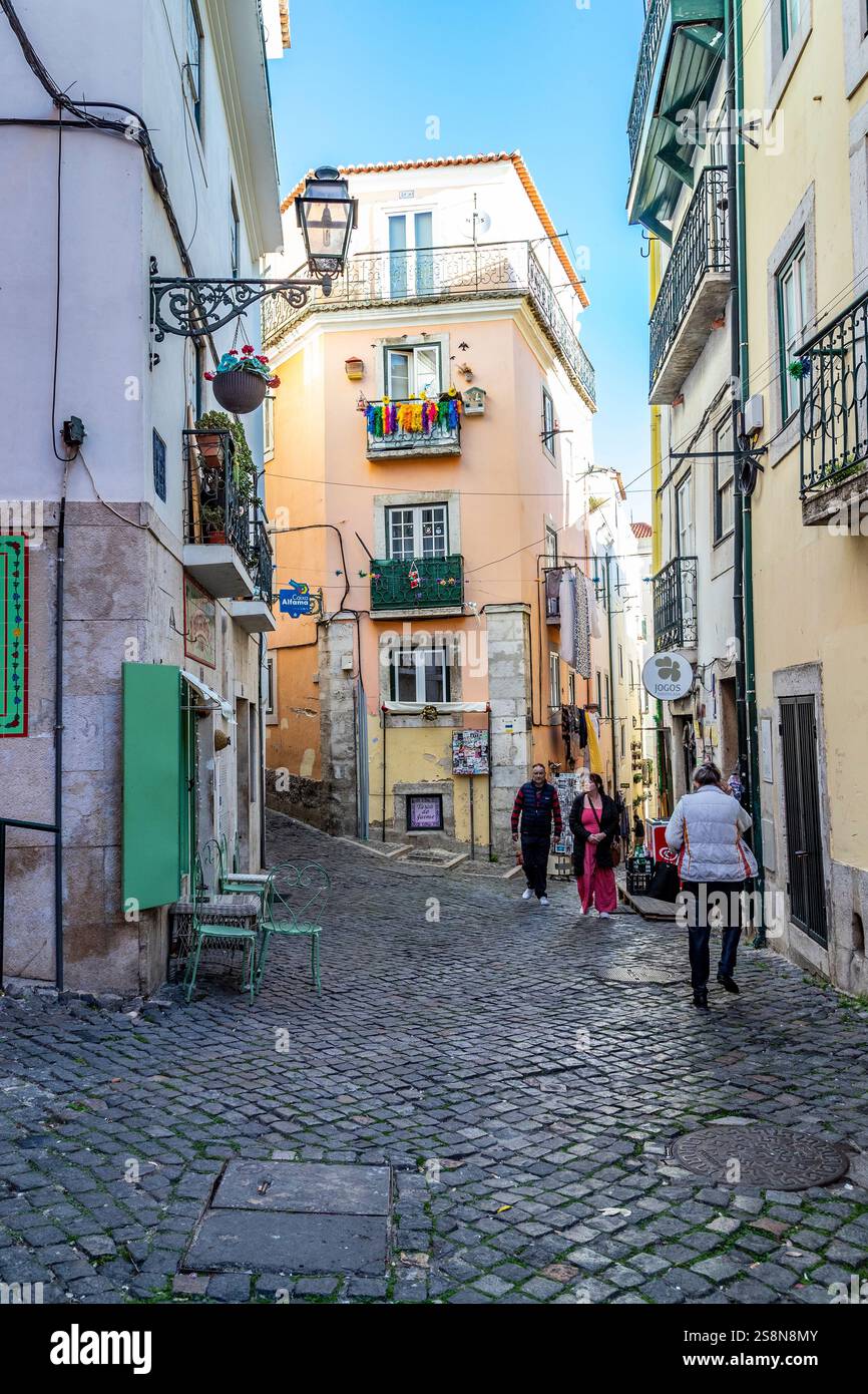 R. de São João da Praca, Lissabon, Portugal. Stockfoto