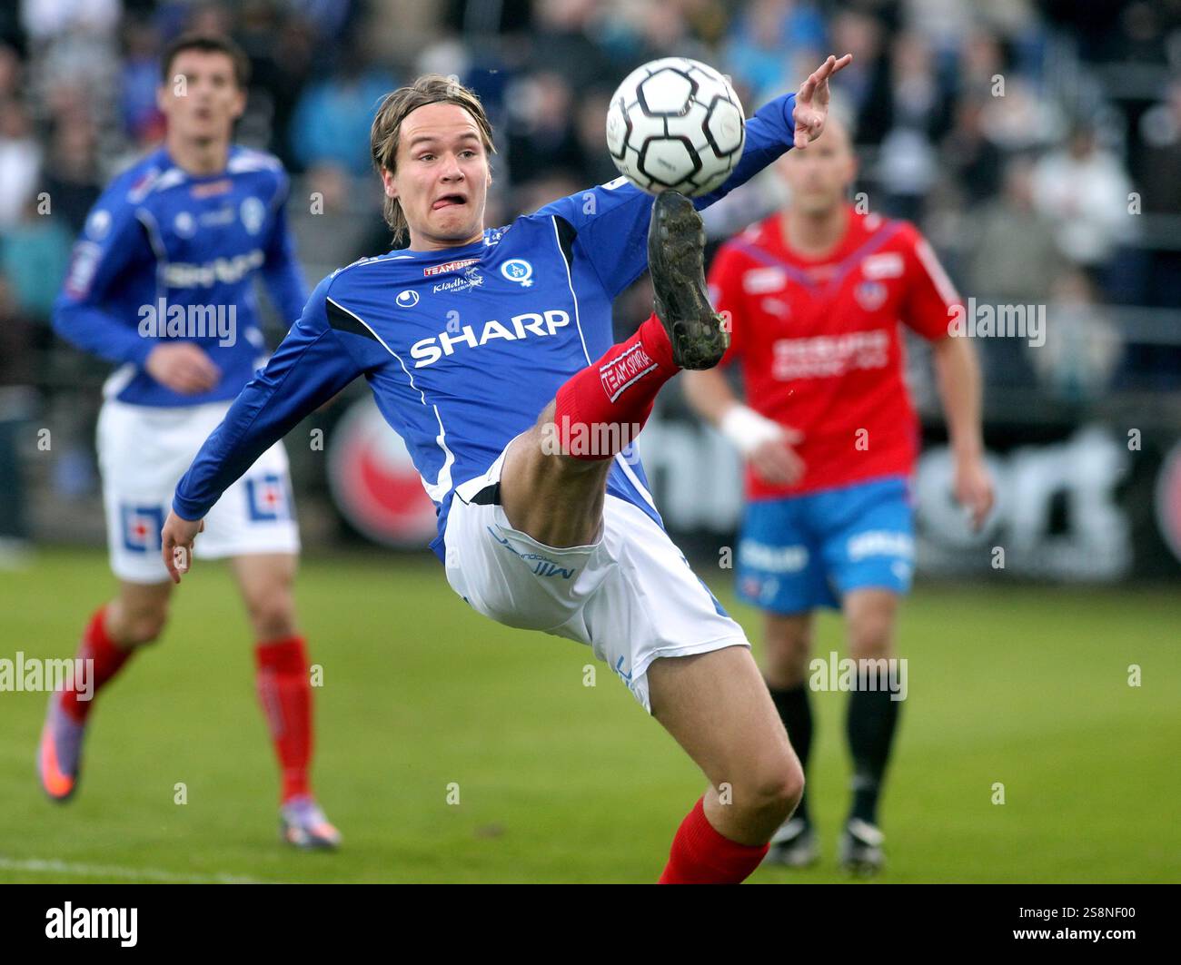 Åtvidabergs FF Viktor Prodell während des Fußballspiels zwischen Åtvidabergs FF und Helsingborgs IF, Allsvenskan, Kopparvallen Arena, Åtvidaberg, Schweden. Stockfoto