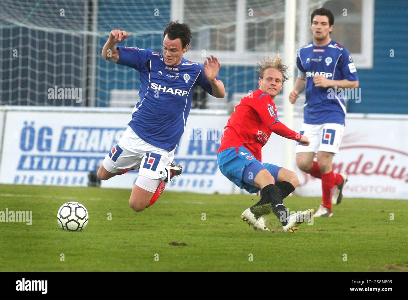 Åtvidabergs FF Erik Moberg während des Fußballspiels zwischen Åtvidabergs FF und Helsingborgs IF, Allsvenskan, Kopparvallen Arena, Åtvidaberg, Schweden. Stockfoto