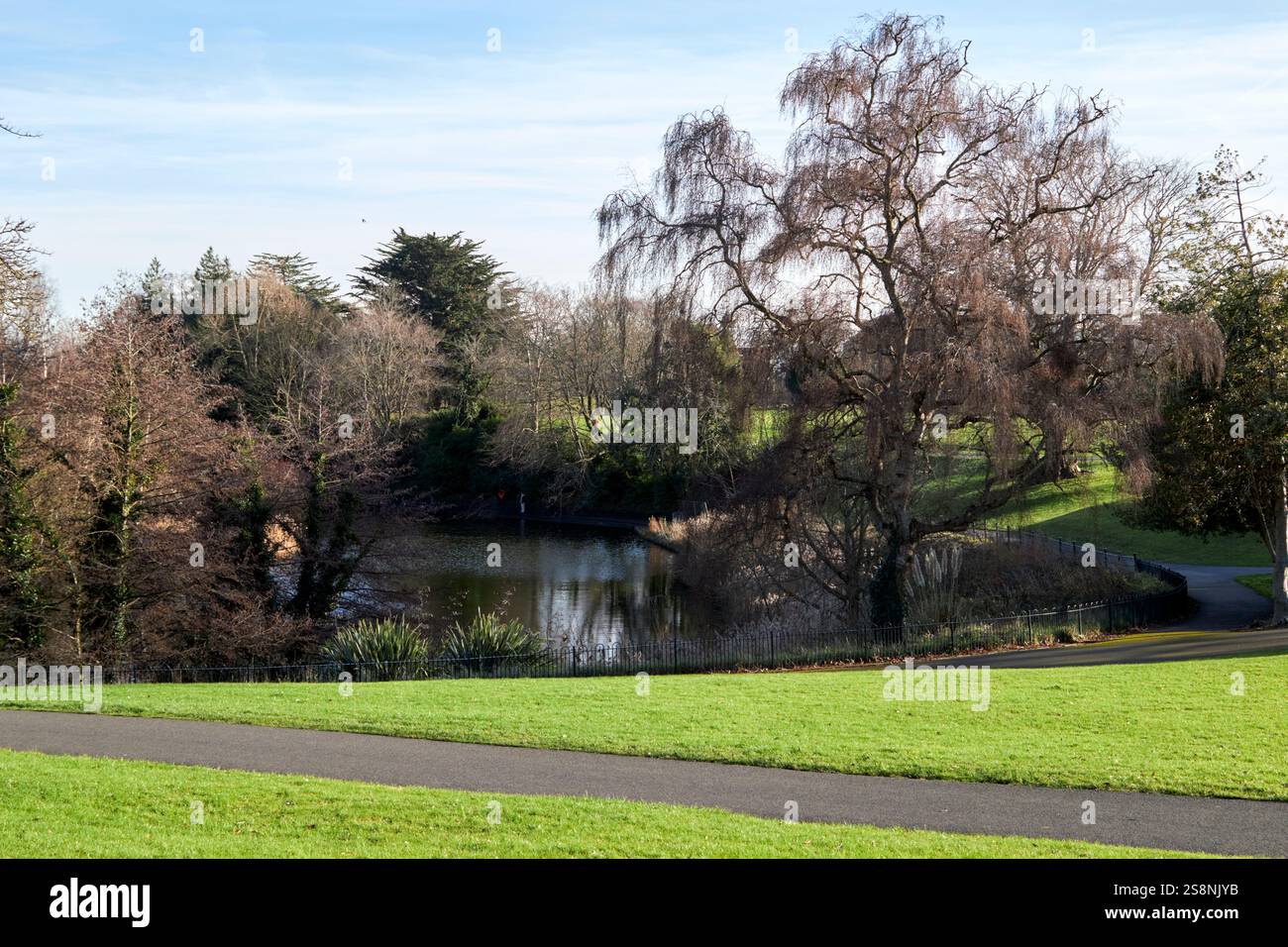 Ornamentaler See in den Gärten der viktorianischen Völker dublin republik irland Stockfoto