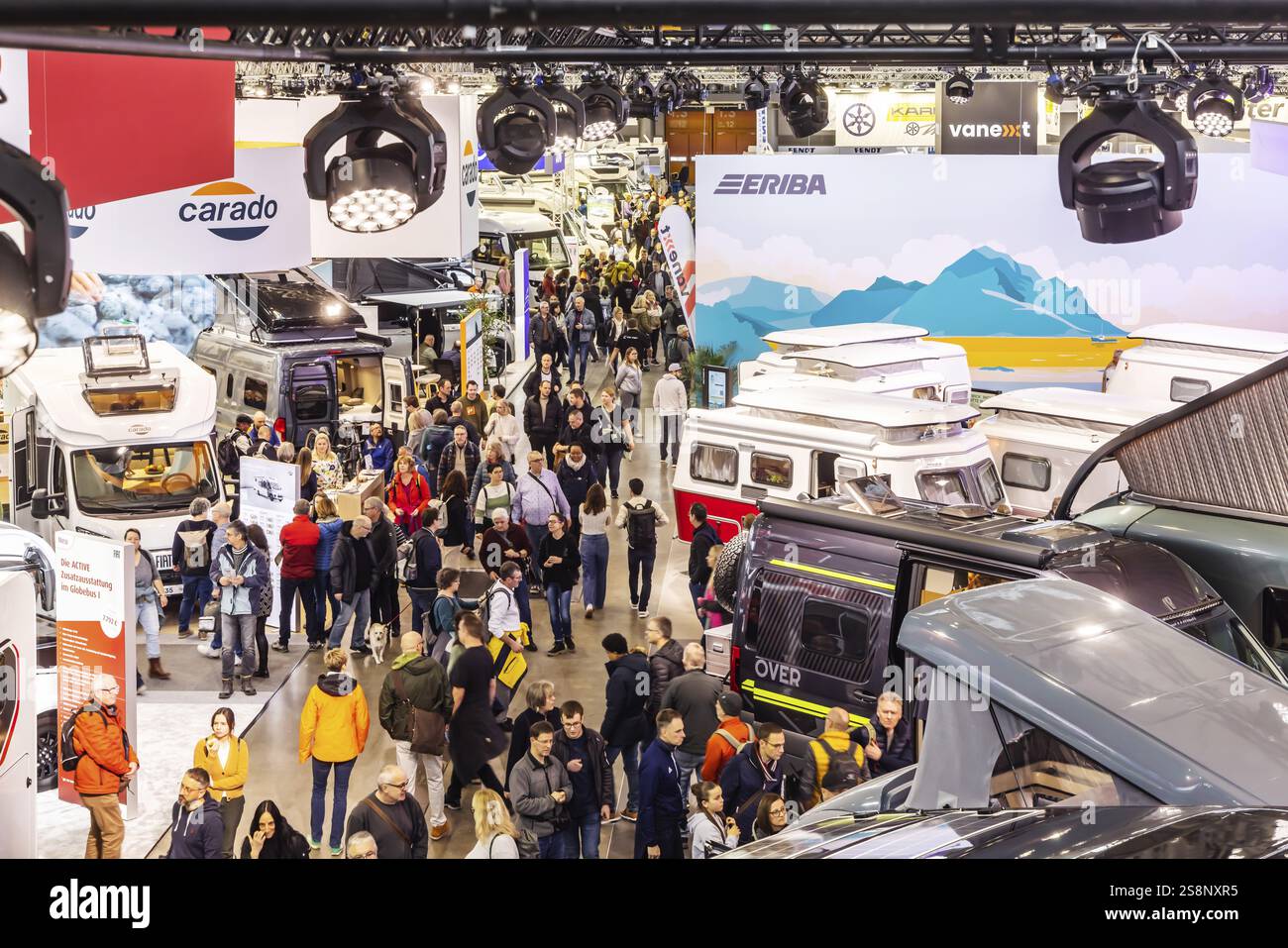 CMT Tourismusmesse in Stuttgart. Laut dem Messeveranstalter ist die Messe Caravan, Motor, Tourismus der größte öffentliche Handel der Welt Stockfoto