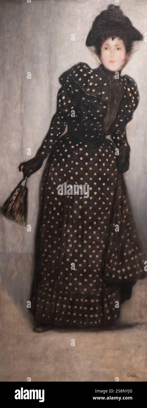 Joszef Rippl-Ronai: "Frau in einem weiß gepunkteten Kleid" (1889) Stockfoto