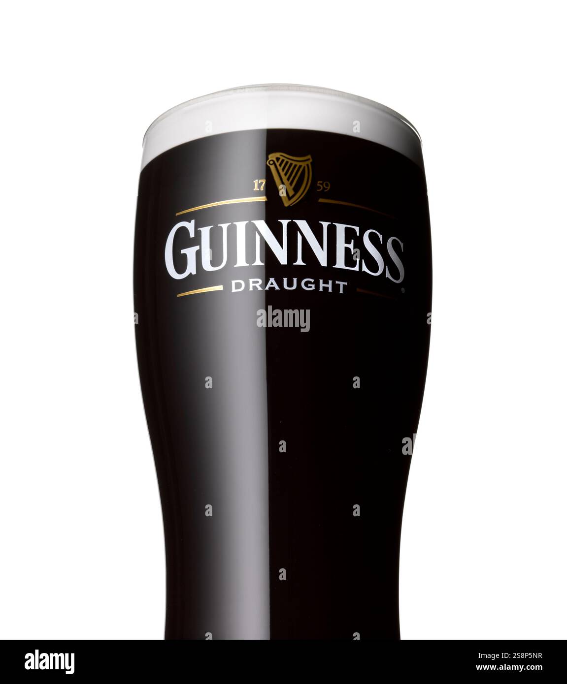 Ein frisch gegossenes Pint Guinness Stockfoto