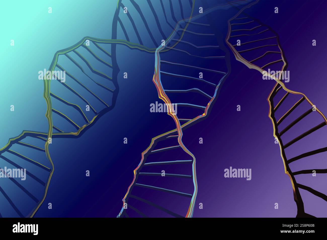 Genomsequenzierungskonzept der Genombearbeitung. Biotechnologie des Moleküls Stockfoto