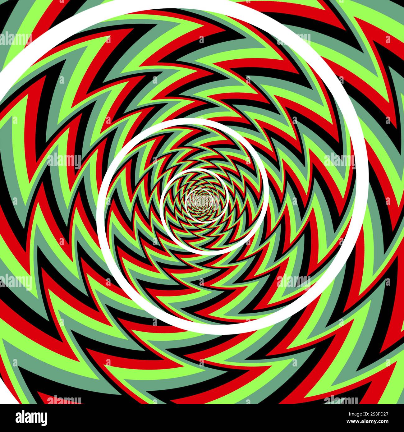 Eine Illustration eines optischen Täuschungsspiralhintergrunds Stockfoto