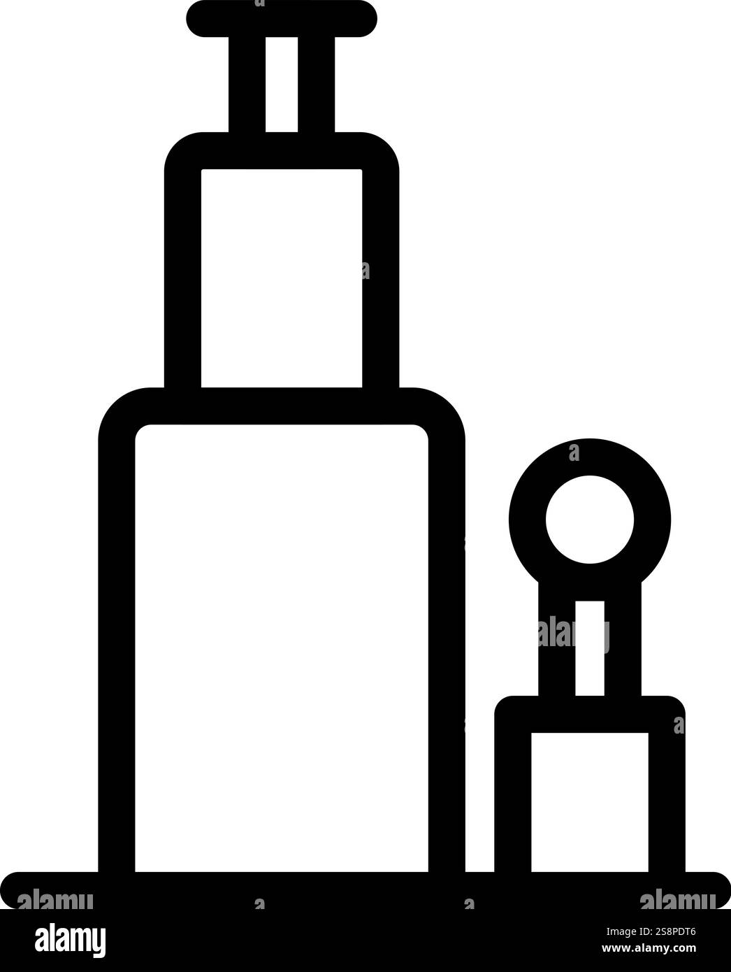 Vektor des Symbols für den Wagenheber. Geeignet für mobile Apps, Web-Apps und Printmedien. Stock Vektor